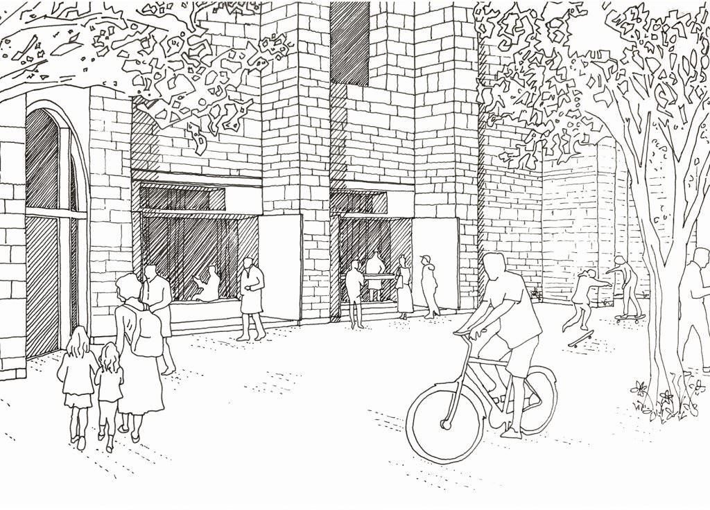 Präsenz des Kirchenlebens in der Stadt | Perspektive Tübinger Straße